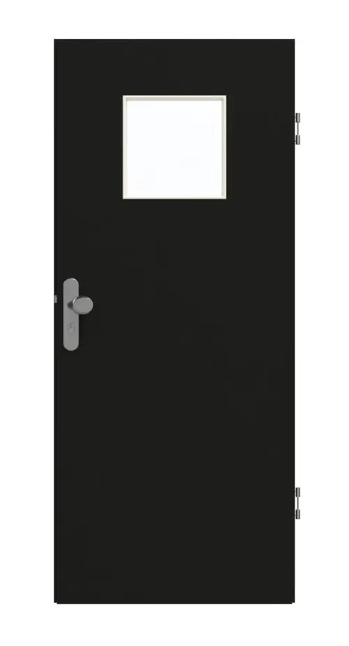 GARANT drzwi wejściowe do mieszkania 0901-60 Black Resopal z przeszkleniem LA-8