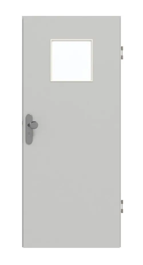 GARANT drzwi wejściowe do mieszkania D92-60 Dove Grey Resopal z przeszkleniem LA-8