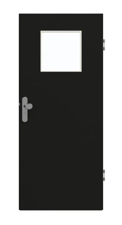 GARANT drzwi wejściowe do mieszkania 0901-60 Black Resopal z przeszkleniem LA-9