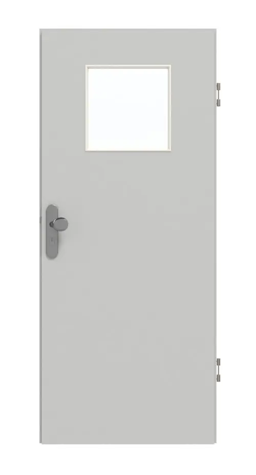 GARANT drzwi wejściowe do mieszkania D92-60 Dove Grey Resopal z przeszkleniem LA-9