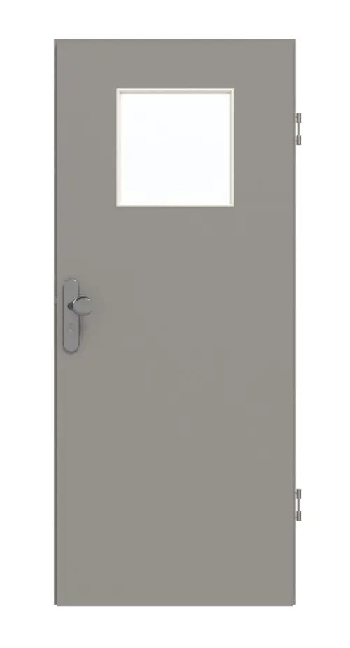 GARANT drzwi wejściowe do mieszkania U12115SD szary platynowy GHK08 z wycięciem na szybę LA-9