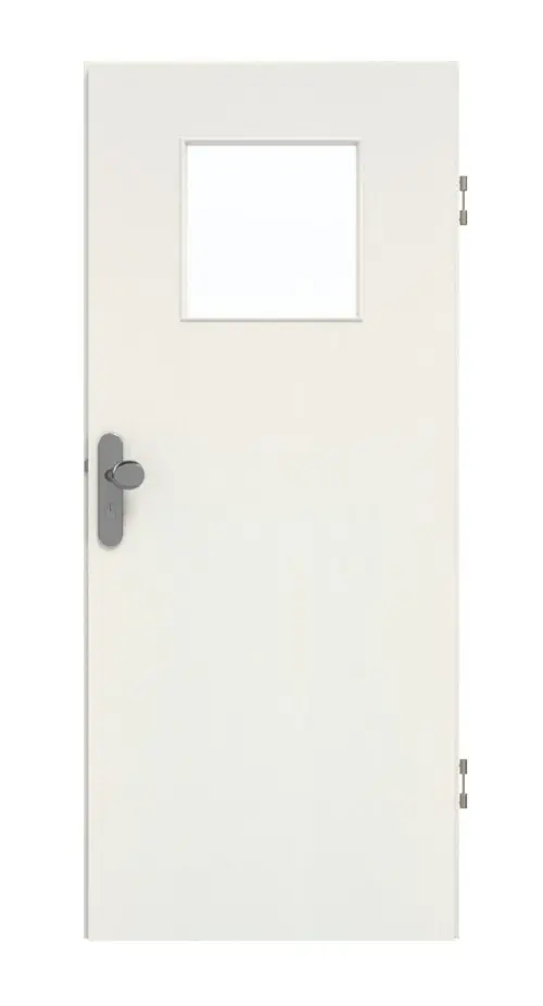 GARANT drzwi wejściowe do mieszkania biel ze strukturą Premium GCK08 z przeszkleniem LA-9