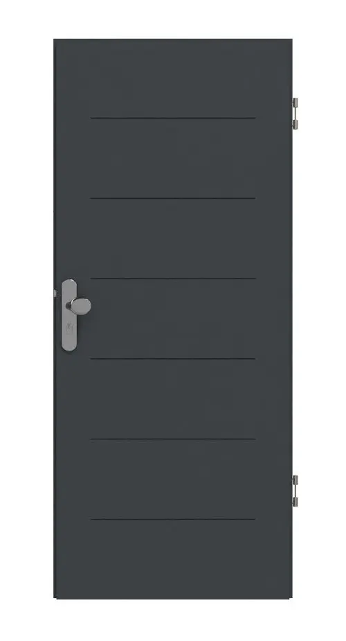Widok frontowy Signum 11 Basic lakierowane antracyt RAL 7016 drzwi wejściowe do mieszkania - Huga