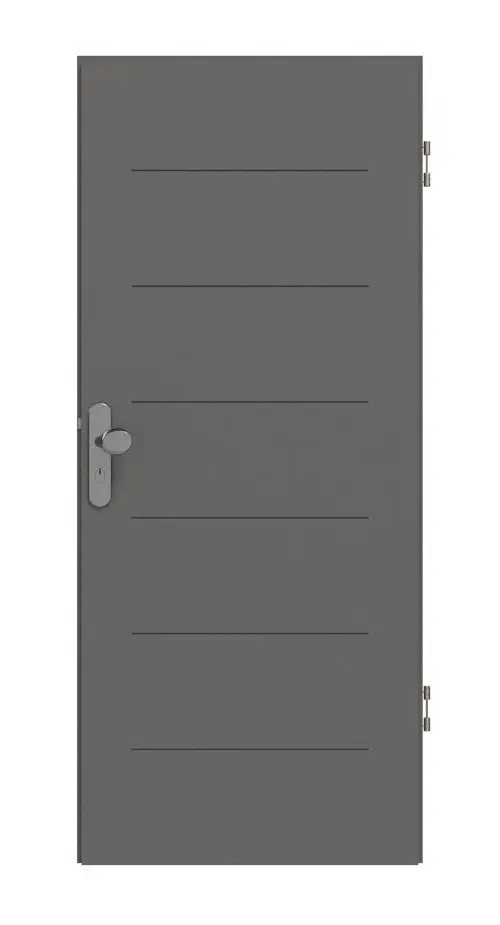 Widok frontowy drzwi wejściowych do mieszkania Huga Signum 11 Hygge szary RAL 7037 Lack Concept