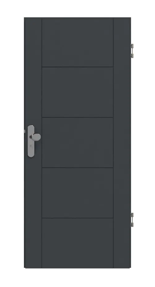 HÖRMANN drzwi wejściowe do mieszkania Groove 13 szary antracytowy RAL 7016 lakier DesignLine