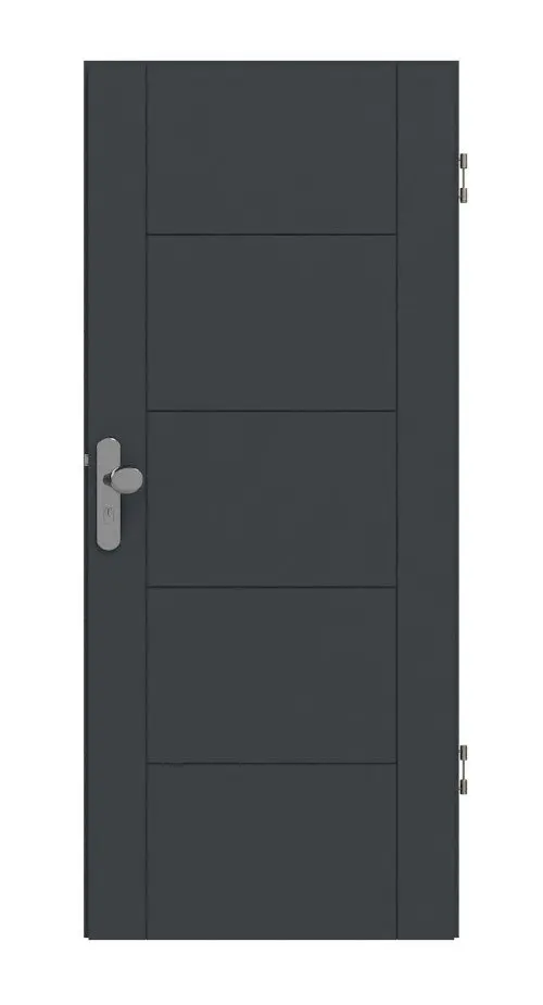 Widok frontowy Signum 13 Basic lakierowane antracyt RAL 7016 drzwi wejściowe do mieszkania - Huga