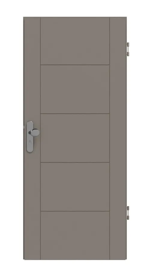 Widok frontowy modelu Signum 13 Basic lakier taupe (kolor ciemnoszaro-brązowy) RAL 7048 drzwi wejściowe do mieszkania - Huga