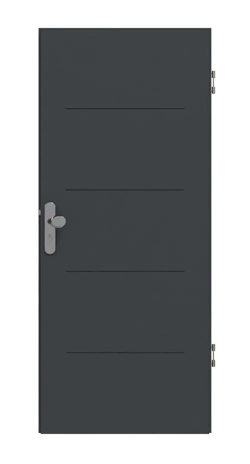 HÖRMANN drzwi wejściowe do mieszkania Groove 14 szary antracytowy RAL 7016 lakier DesignLine