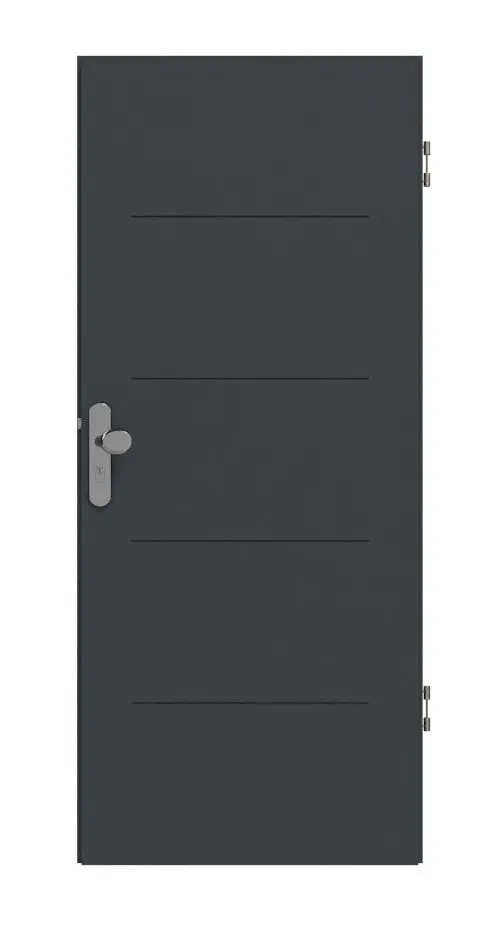 Widok frontowy Signum 14 Basic lakierowane antracyt RAL 7016 drzwi wejściowe do mieszkania - Huga