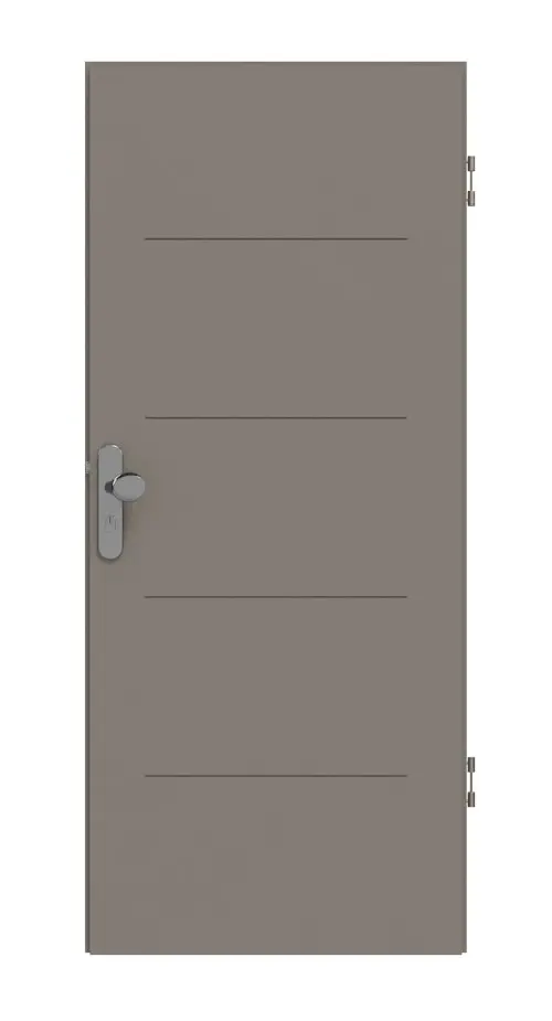 HÖRMANN drzwi wejściowe do mieszkania Groove 14 taupe RAL 7048 lakier DesignLine