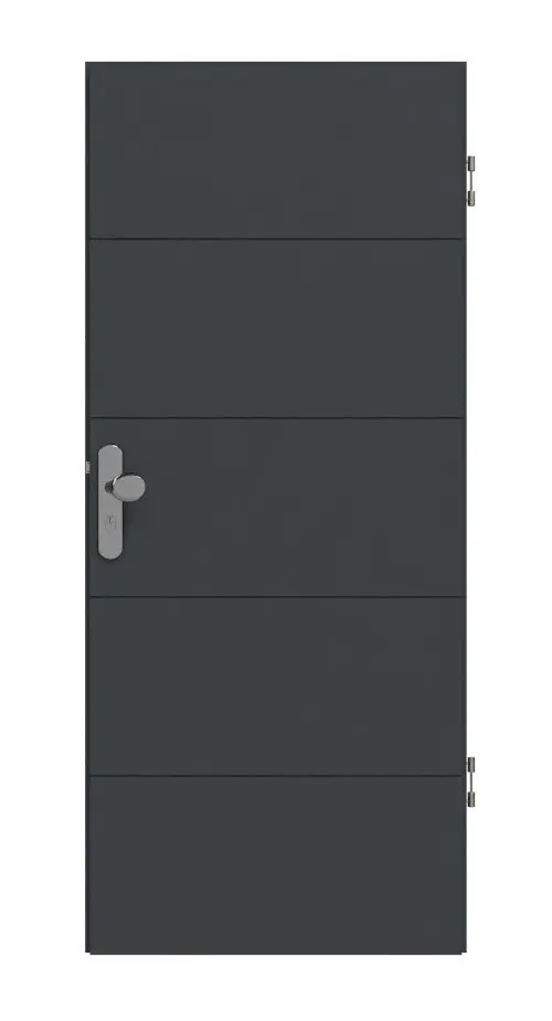 Widok frontowy drzwi wejściowych do mieszkania Signum 15 Basic lakierowane antracyt RAL 7016 - Huga