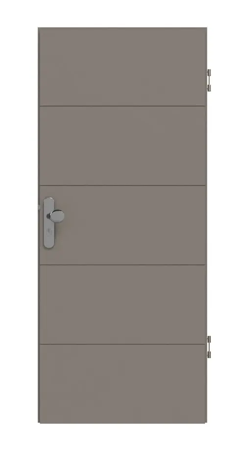 HÖRMANN Drzwi wejściowe do mieszkania Groove 15, lakier taupe RAL 7048, DesignLine