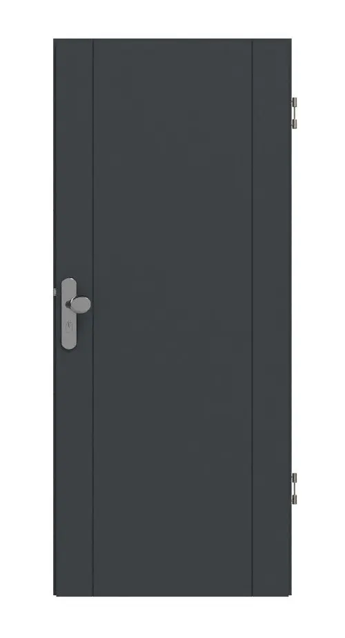 Widok frontowy Signum 16 Basic lakier antracyt RAL 7016 drzwi wejściowe do mieszkania - Huga