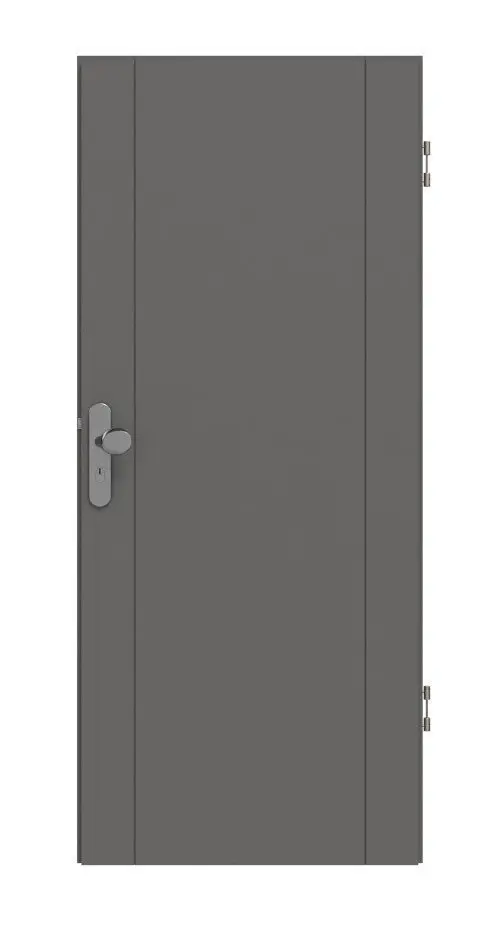 Widok frontowy drzwi wejściowych do mieszkania marki Huga Signum 16 Hygge szary RAL 7037 Lack Concept