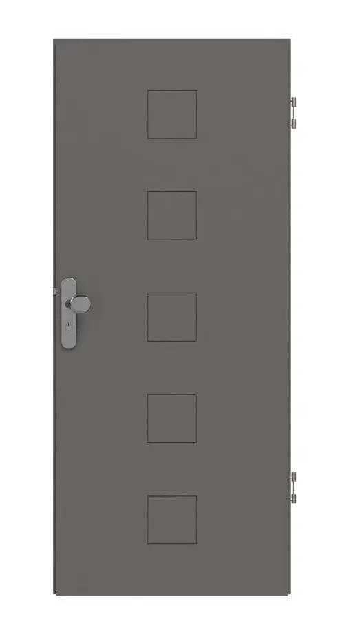 Widok frontowy drzwi wejściowych do mieszkania Huga Signum 19 Hygge szary RAL 7037 Lack Concept