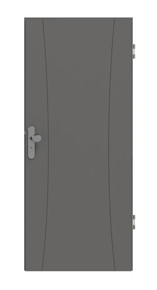 Widok frontowy drzwi wejściowych do mieszkania Huga Signum 20 Hygge szary RAL 7037 Lack Concept