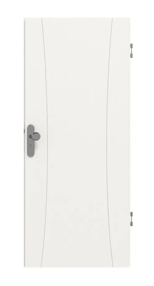 Widok frontowy Signum 20 Basic lakier biały beskidzki RAL 9016 drzwi wejściowe do mieszkania - Huga