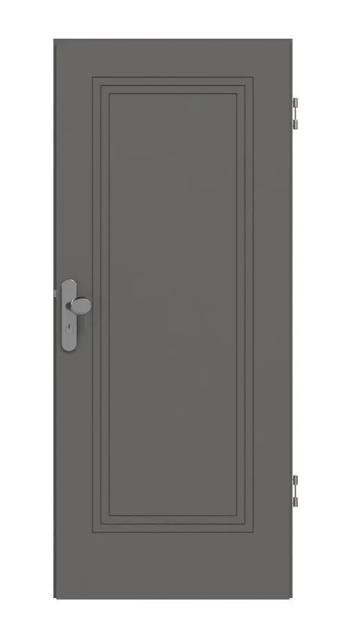 Widok frontowy drzwi wejściowych do mieszkania Huga Signum 21 Hygge szary RAL 7037 Lack Concept