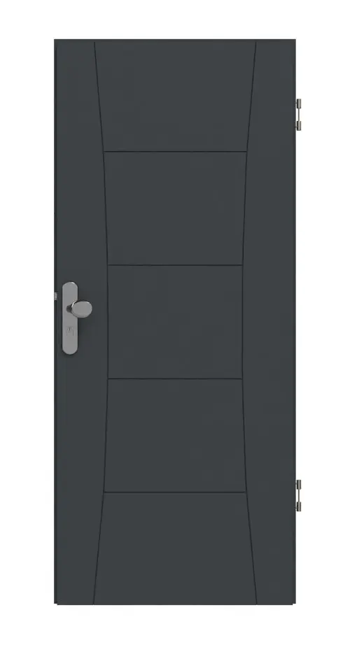 HÖRMANN drzwi wejściowe do mieszkania Groove 22 szary antracytowy RAL 7016 lakier DesignLine