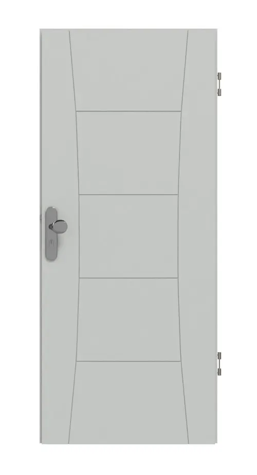 Widok frontowy drzwi wejściowych do mieszkania Signum 22 Basic lakier szary RAL 7035 - Huga