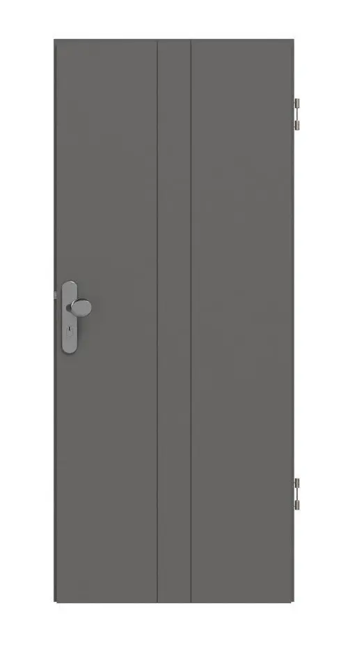 Widok frontowy drzwi wejściowych do mieszkania Huga Signum 23 Hygge szary RAL 7037 Lack Concept