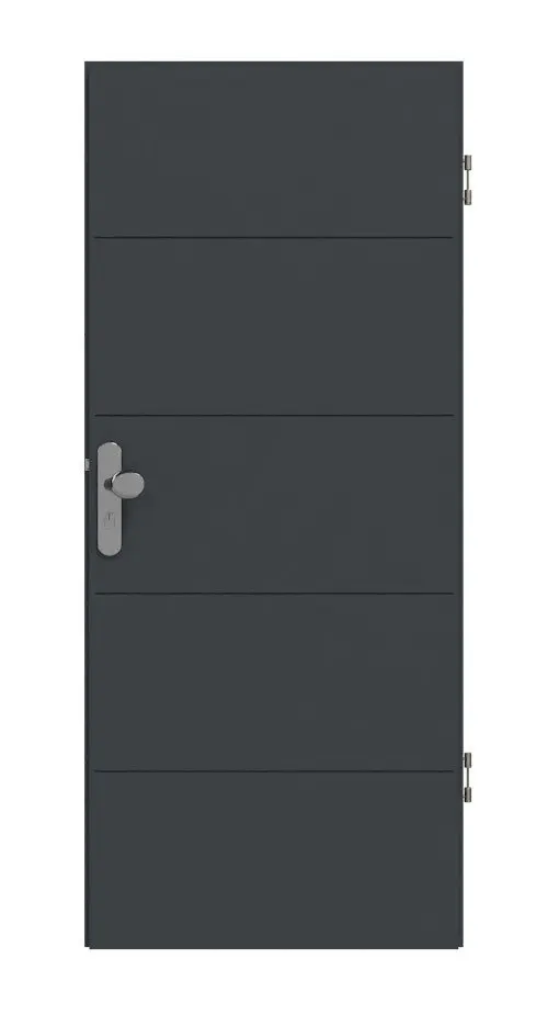Widok frontowy Signum 27 Basic lakierowane antracyt RAL 7016 drzwi wejściowe do mieszkania - Huga