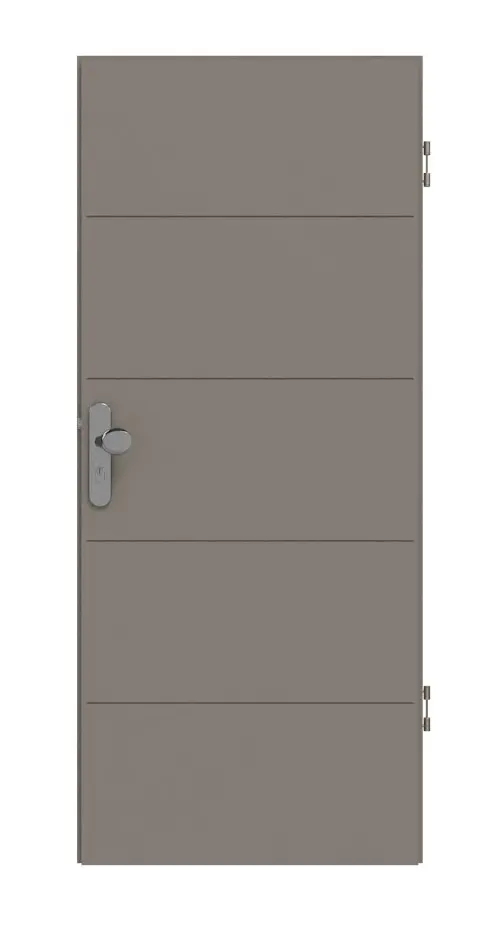 HÖRMANN drzwi wejściowe do mieszkania Groove 27 taupe RAL 7048 lakier DesignLine