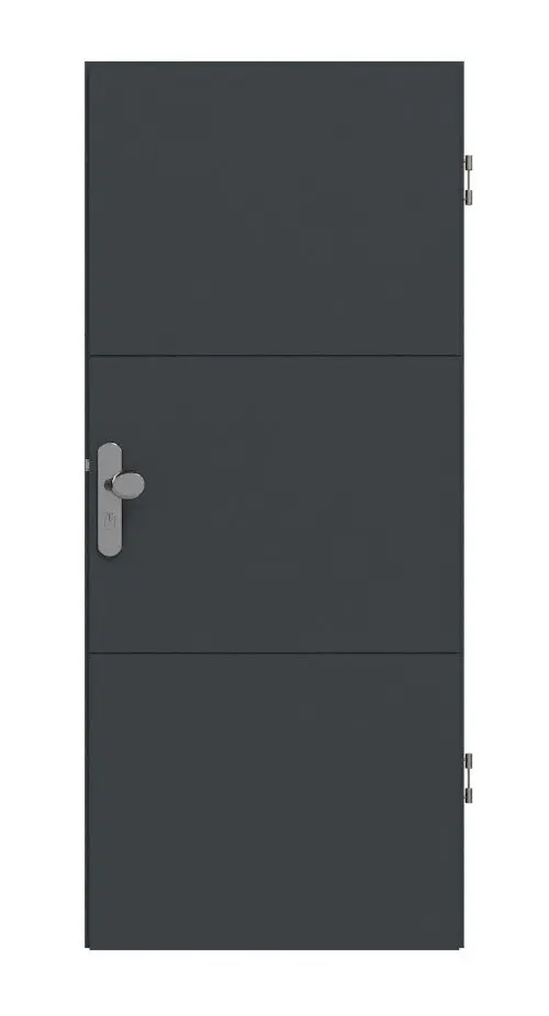 Widok frontowy modelu Signum 31 Basic lakier antracyt RAL 7016 drzwi wejściowe do mieszkania - Huga