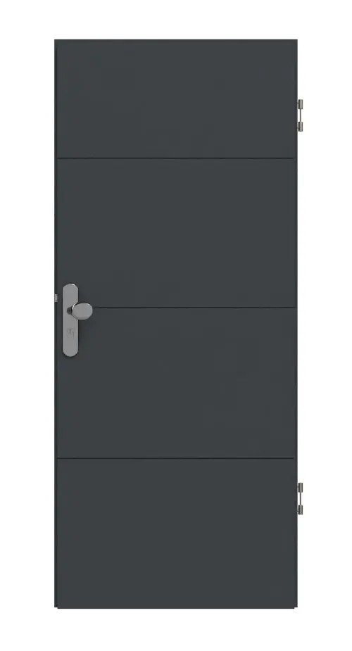 HÖRMANN drzwi wejściowe do mieszkania Groove 34 szary antracytowy RAL 7016 lakier DesignLine