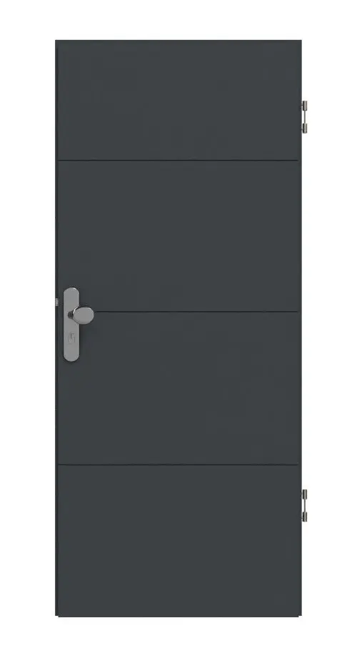Widok frontowy Signum 34 Basic Lack antracyt RAL 7016 drzwi wejściowe do mieszkania - Huga