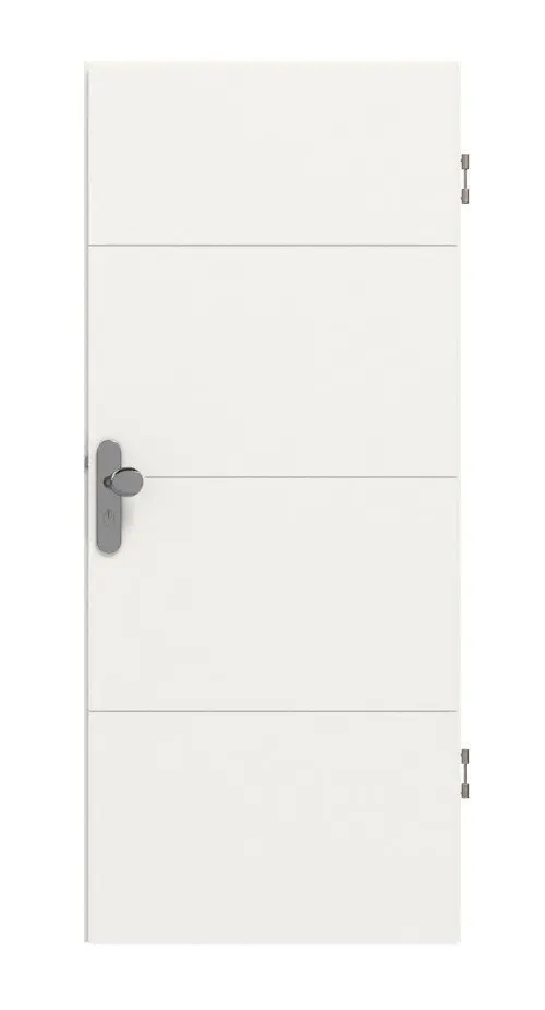 Widok frontowy drzwi wejściowych do mieszkania Signum 34 Basic lakierowane biały beskidzki RAL 9016 - Huga