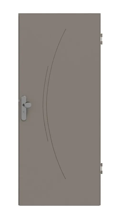 HÖRMANN Drzwi wejściowe do mieszkania Groove 49 taupe RAL 7048 lakier DesignLine