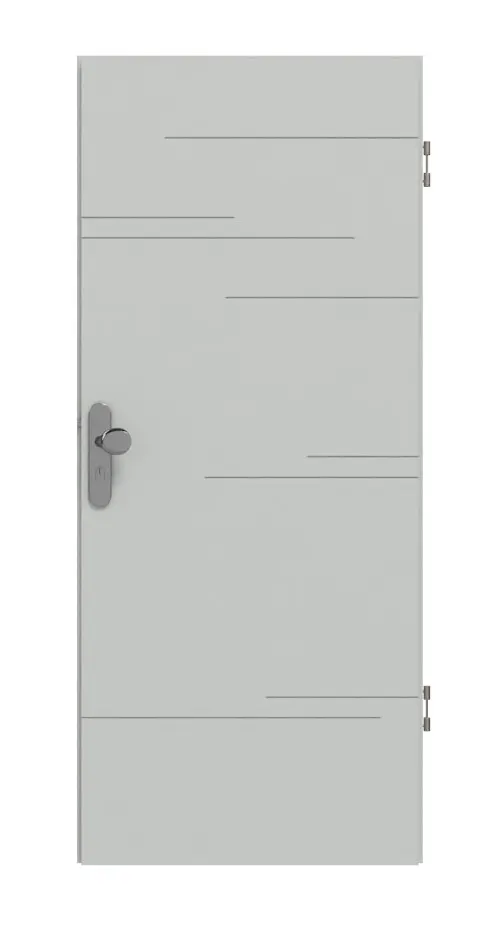 HÖRMANN drzwi wejściowe do mieszkania Groove 50 szary RAL 7035 lakier DesignLine