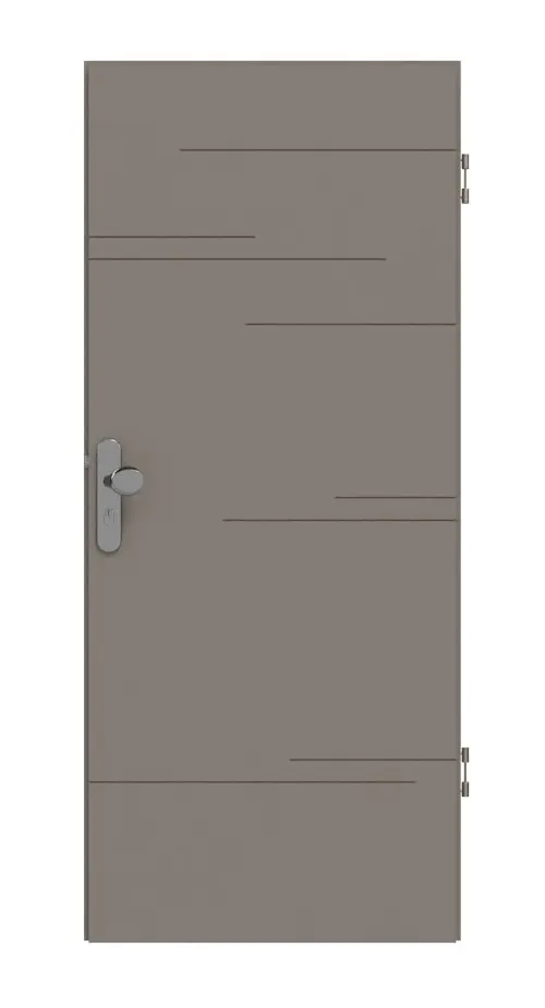 HÖRMANN drzwi wejściowe do mieszkania Groove 50 taupe RAL 7048 lakier DesignLine