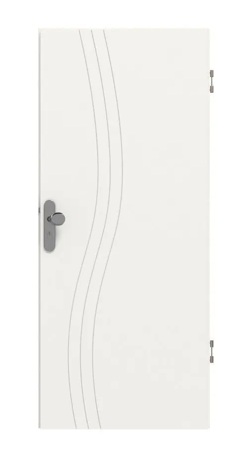 Widok frontowy Signum 53 Basic lakier biały beskidzki RAL 9016 drzwi wejściowe do mieszkania - Huga
