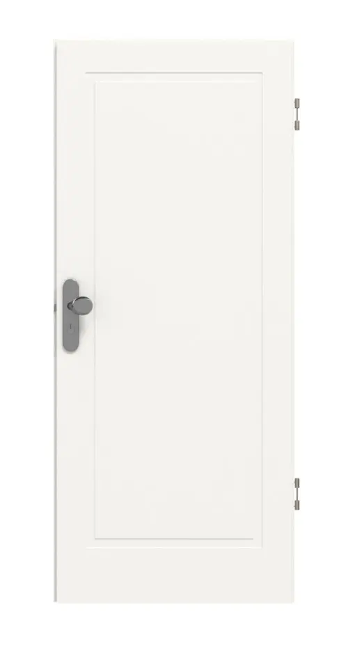 Frontansicht drzwi wejściowych LEBO Kopenhaga 10 białe lakierowane