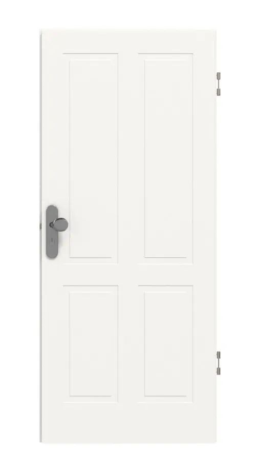 Front view of LEBO apartment entrance door Copenhagen 40 white lacquer