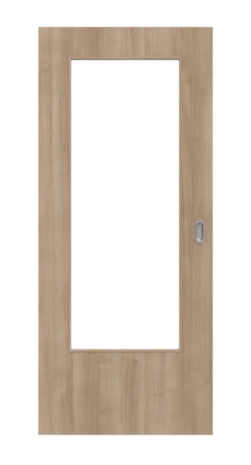 Widok frontowy drzwi przesuwnych do pomieszczeń wilgotnych Acadia Cherry HPL-Urban LÖ 23 - Jeld-Wen
