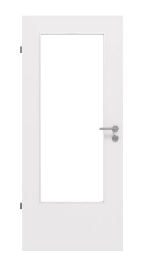 JELD-WEN drzwi do pomieszczeń wilgotnych szaro-biały HPL-Primata z przeszkleniem LÖ-23