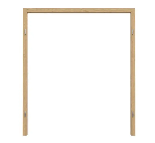 Widok frontowy marki GARANT: rama osłonowa do drzwi dwuskrzydłowych, powierzchnia CPL authentic dąb sękaty z zaokrągloną krawędzią.