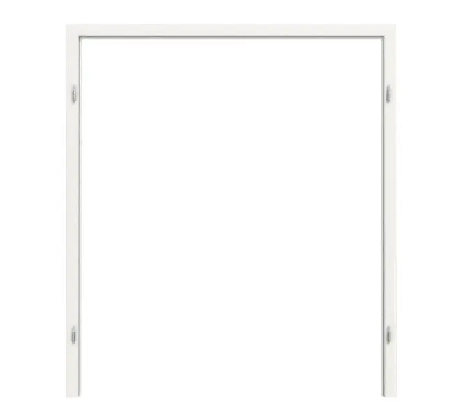 Widok frontowy marki GARANT rama osłonowa do drzwi dwuskrzydłowych biały lakier 9016 CePaL z zaokrągloną krawędzią