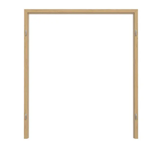 Widok frontowy marki GARANT rama blokowa do drzwi dwuskrzydłowych powierzchnia CPL authentic dąb sękaty CePaL z zaokrągloną krawędzią