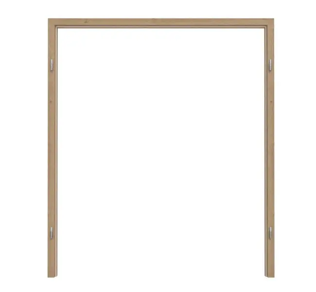 Widok frontowy ramy blokowej GARANT do drzwi dwuskrzydłowych Authentic dąb szczelinowy CePaL z zaokrągloną krawędzią.