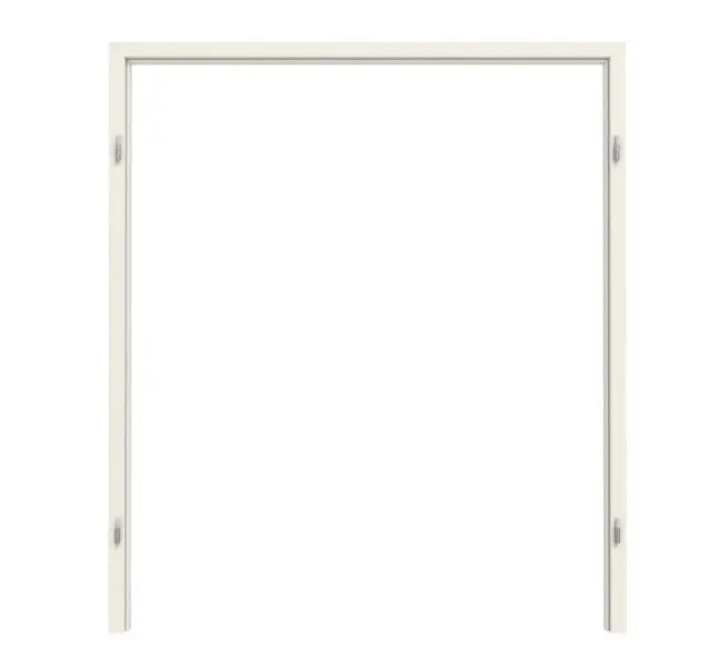 Widok frontowy marki GARANT rama blokowa do drzwi dwuskrzydłowych biały lakier 9010 z zaokrągloną krawędzią