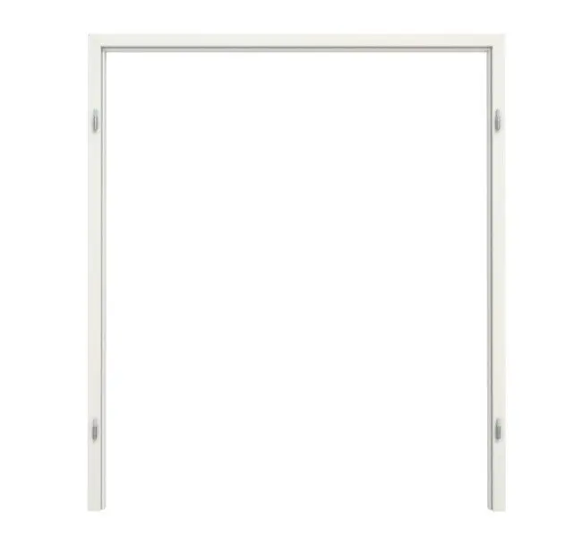 Widok frontowy marki GARANT: rama blokowa do drzwi dwuskrzydłowych, biel ze strukturą Premium CePaL z zaokrągloną krawędzią