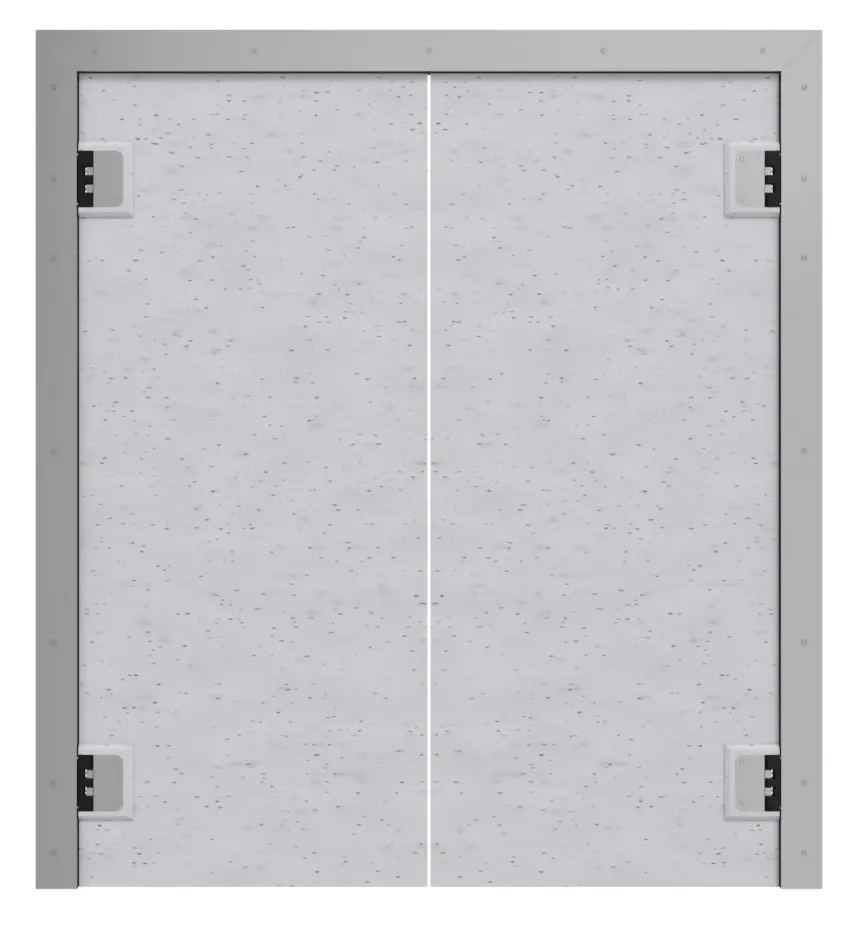 HÖRMANN dwuskrzydłowe drzwi wahadłowe z tworzywa sztucznego granit z ramą osłonową