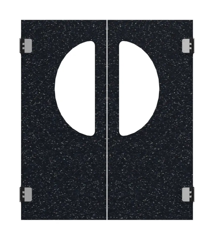 HÖRMANN podwójne drzwi wahadłowe z tworzywa sztucznego czarny Bunt z przeszkleniem półokrągłym