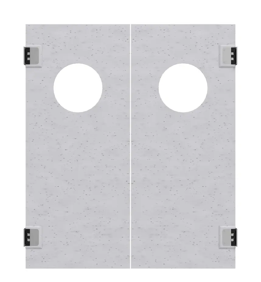 HÖRMANN 2-skrzydłowe drzwi wahadłowe z tworzywa sztucznego granit z przeszkleniem zaokrąglone