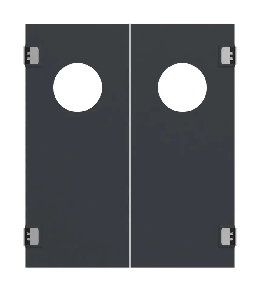 HÖRMANN dwuskrzydłowe drzwi wahadłowe z tworzywa sztucznego z zaokrąglonym przeszkleniem