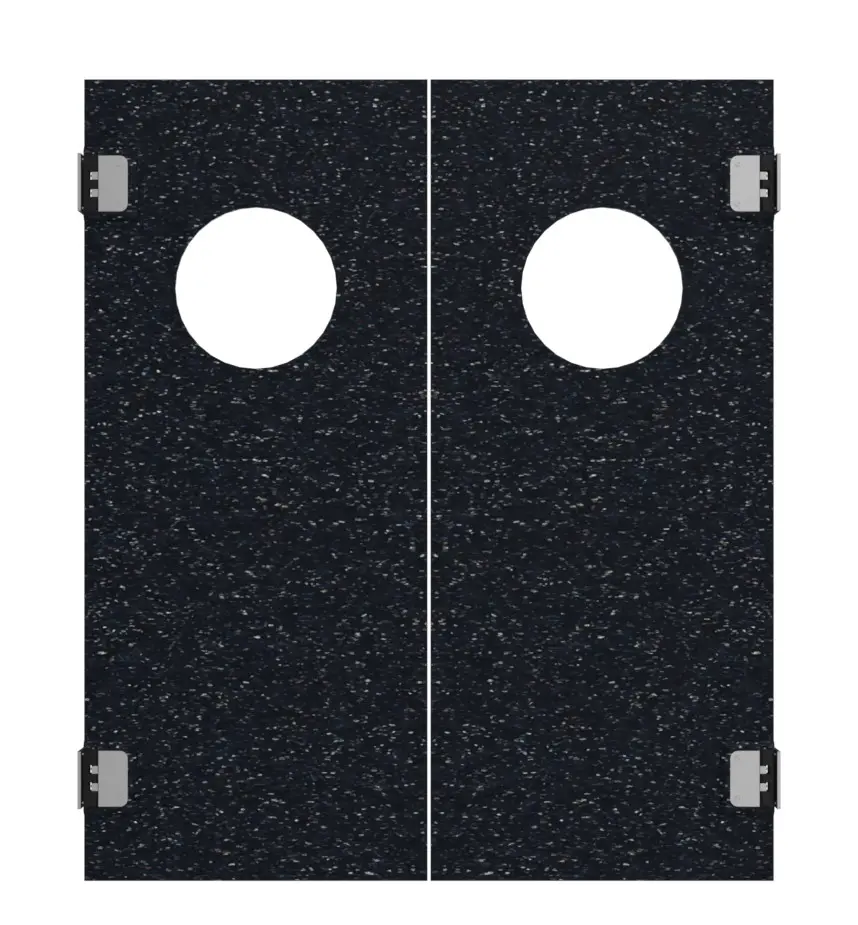 HÖRMANN podwójne drzwi wahadłowe z tworzywa sztucznego czarny Bunt z przeszkleniem zaokrąglone